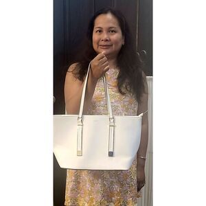 NWOT:Aldo White Faux Leather Tote